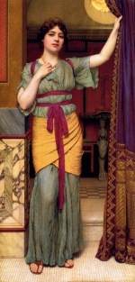 John William Godward  - paintings -  A Pompeian Lady 