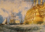 Joseph Mallord William Turner  - Peintures - First Rate, taking in Stores