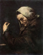 José de Ribera  - Peintures - Une vieille prêteuse sur gages