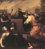 Jusepe de Ribera  - paintings - The Duel of Isabella de Carazzi and Diambra de Pottinella