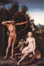 Lucas Cranach  - paintings - Apollo and Diana