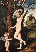 Lucas Cranach  - Peintures - Cupidon se plaignant à Vénus