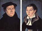 Lucas Cranach  - painting - Diptych with the Portraits of Luther and his Wife