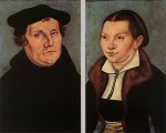 Lucas Cranach  - Bilder Gemälde - Portraits of Martin Luther and Catherine Bore