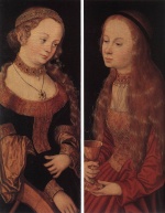 Lucas Cranach  - paintings - St Catherine of Alexandria and St Barbara