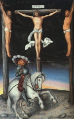 Lucas Cranach  - Peintures - La crucifixion avec le centurion converti