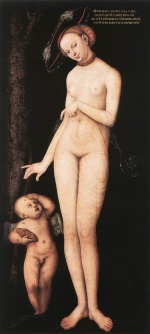 Lucas Cranach  - Peintures - Vénus et Cupidon