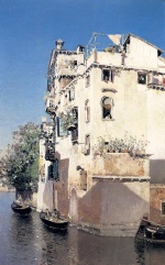 Martin Rico y Ortega - paintings - A Venetian Canal Scene
