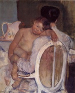 Mary Cassatt  - Peintures - Mère tenant un enfant dans ses bras