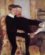 Mary Cassatt  - Peintures - Portrait d'Alexandre J. Cassat et son fils Robert Kelso Cassatt