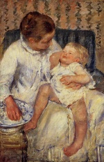 Mary Cassatt  - Bilder Gemälde - The Childs Bath