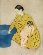 Mary Cassatt  - Peintures - Le bain de l´enfant