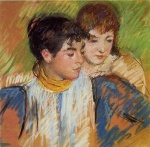 Mary Cassatt  - Bilder Gemälde - The Two Sisters