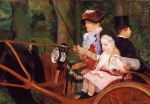 Mary Cassatt  - Peintures - Femme et enfant conduisant un attelage