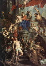 Pierre Paul Rubens  - Peintures - Madone sur le trône avec l'Enfant et les Saints