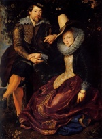 Peter Paul Rubens  - Bilder Gemälde - Self Portrait With Isabella Brant
