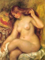 Pierre Auguste Renoir  - Bilder Gemälde - Bather with Blonde Hair
