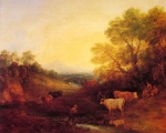 Thomas Gainsborough  - paintings - Landscape with Cattle