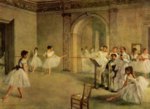 Hilaire Germain Edgar De Gas - Peintures - Salle de ballet de l'opéra dans la rue Le Peletier