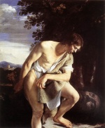 Orazio Gentileschi - Bilder Gem�lde - David Contemplating the Head of Goliath