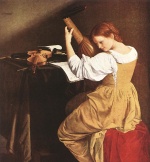 Orazio Gentileschi - Peintures - Joueur de luth