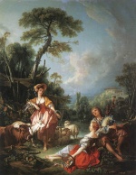 François Boucher - paintings - A Summer Pastoral
