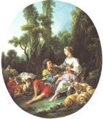 François Boucher - paintings - Are They Thinking About the Grape