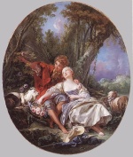 François Boucher - paintings - Shepherd and Shepherdess Reposing