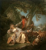 Francois Boucher - paintings - The Interrupted Sleep
