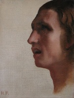 Hippolyte Flandrin - paintings - Head of a Man in Profile
