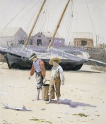 Winslow Homer - Peintures - Un panier de palourdes