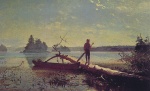 Winslow Homer - Peintures - Un lac dans les Adirondacks