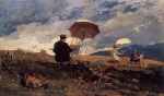 Winslow Homer - Peintures - L´artiste dessinant dans les Montagnes Blanches