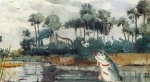 Winslow Homer - Peintures - Black Bass, Floride