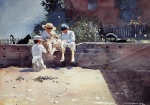 Winslow Homer  - Peintures - Garçons et chatons