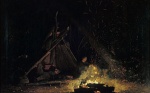 Winslow Homer  - Bilder Gemälde - Camp Fire