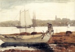 Winslow Homer  - Peintures - Port de Gloucester et barque