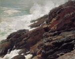 Winslow Homer  - Peintures - Falaise sur la côte du Maine