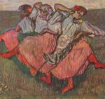 Hilaire Germain Edgar De Gas - Peintures - Trois danseuses russes
