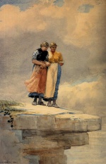 Winslow Homer  - Peintures - Donnant sur la falaise