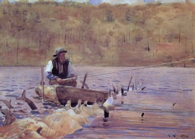 Man in a Punt  Fishing