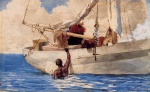 Winslow Homer  - Bilder Gemälde - The Coral Divers