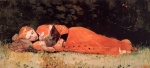Winslow Homer  - Peintures - Le roman tout juste commencé