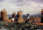 Winslow Homer  - Peintures - Le champ de potirons