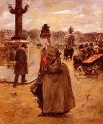 Eduardo Leon Garrido - paintings - Elegante, Place De La Concorde, Paris