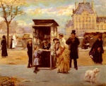 Eduardo Leon Garrido - paintings - The Kiosk by the Seine