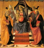 Domenico Ghirlandaio - paintings - Madonna and Child Enthroned with Saints