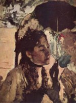 Hilaire Germain Edgar De Gas - Peintures - Aux Tuileries (Femme à l'ombrelle)