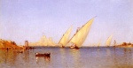 Sanford Robinson Gifford - paintings - Fishing Boats coming into Brindisi Harbor