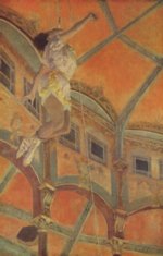 Edgar Degas - Peintures - Mlle Lala au cirque Fernando